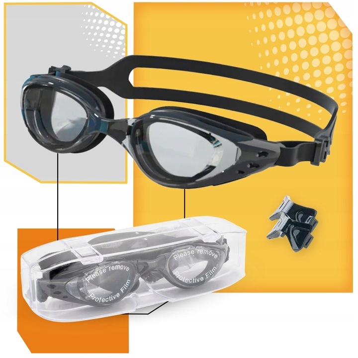 Okulary do pływania pływackie na basen gogle anti-fog okularki + etui Kod producenta O-PZ-2